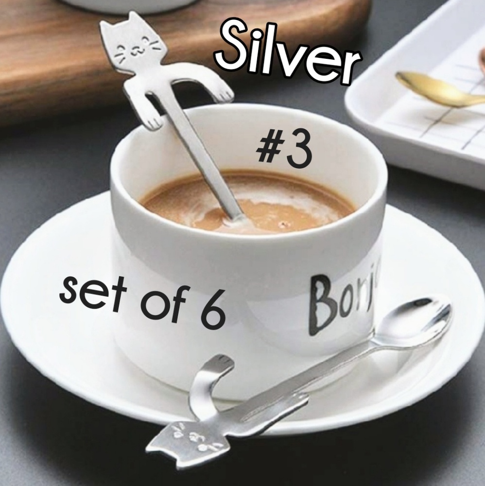 Cat Person's dream!!Cat Coffee/desert spoons - Picture 5 of 8